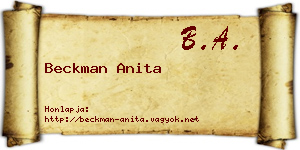 Beckman Anita névjegykártya