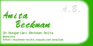 anita beckman business card